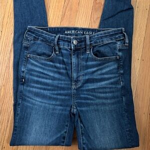 American Eagle Outfitters Women's Dark Blue Skinny Jeans